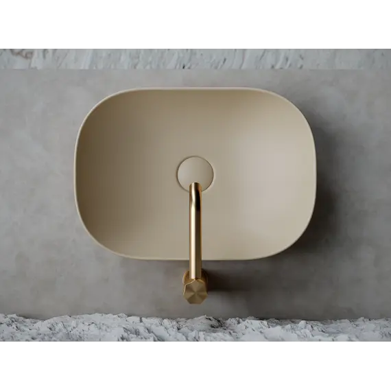 Умывальник чаша Ceramica Nova накладная прямоугольная (цвет Капучино Матовый) Element 455*325*135мм