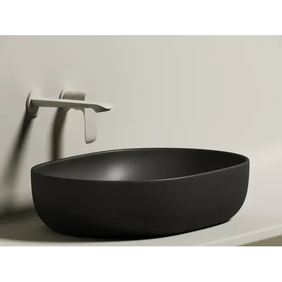 Умывальник чаша Ceramica Nova накладная овальная (цвет Черный Матовый) Element 600*415*135мм