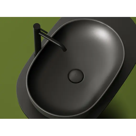 Умывальник чаша Ceramica Nova накладная овальная (цвет Темный Антрацит Матовый) Element 600*415*135мм