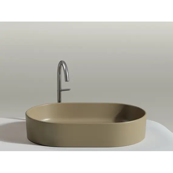 Умывальник чаша Ceramica Nova накладная овальная (цвет Капучино Матовый) Element 608*385*122мм