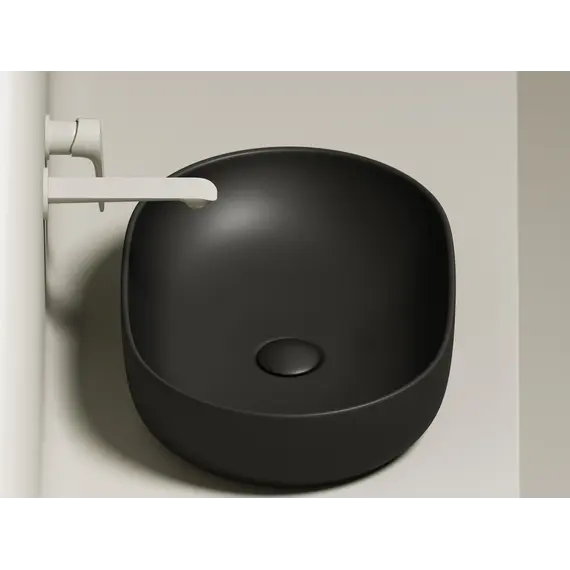 Умывальник чаша Ceramica Nova накладная овальная (цвет Черный Матовый) Element 600*415*135мм