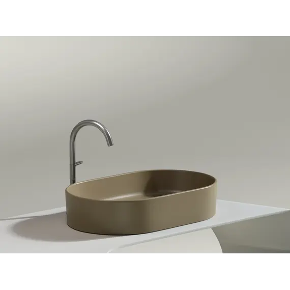 Умывальник чаша Ceramica Nova накладная овальная (цвет Капучино Матовый) Element 608*385*122мм