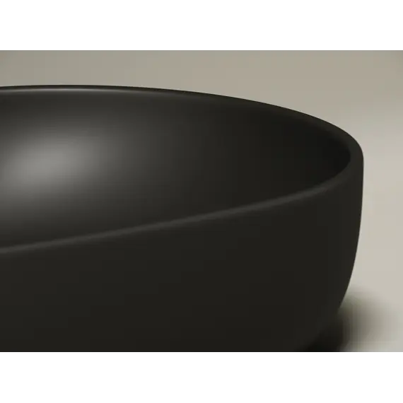 Умывальник чаша Ceramica Nova накладная овальная (цвет Черный Матовый) Element 600*415*135мм