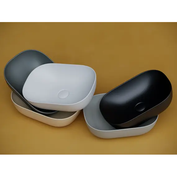 Умывальник чаша Ceramica Nova накладная прямоугольная (цвет Черный Матовый) Element 455*325*135мм