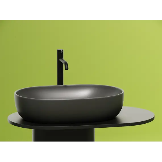 Умывальник чаша Ceramica Nova накладная овальная (цвет Темный Антрацит Матовый) Element 600*415*135мм
