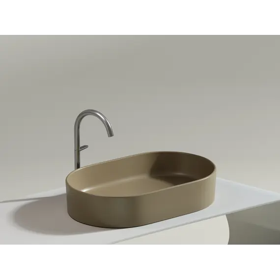 Умывальник чаша Ceramica Nova накладная овальная (цвет Капучино Матовый) Element 608*385*122мм