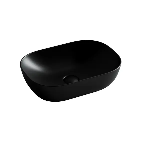 Умывальник чаша Ceramica Nova накладная прямоугольная (цвет Черный Матовый) Element 455*325*135мм