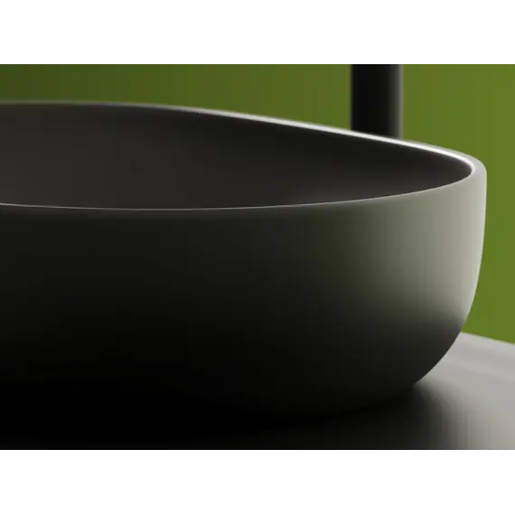 Умывальник чаша Ceramica Nova накладная овальная (цвет Темный Антрацит Матовый) Element 600*415*135мм