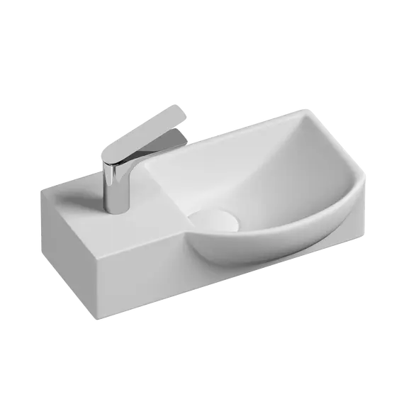 Умывальник Ceramica Nova CN6039 L/R подвесной прямоугольный  с крепежом  Element 400*220*120мм