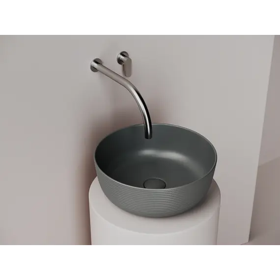 Раковина Ceramica Nova накладная круглая 356*356*135, без перелива, цвет темный антрацит матовый
