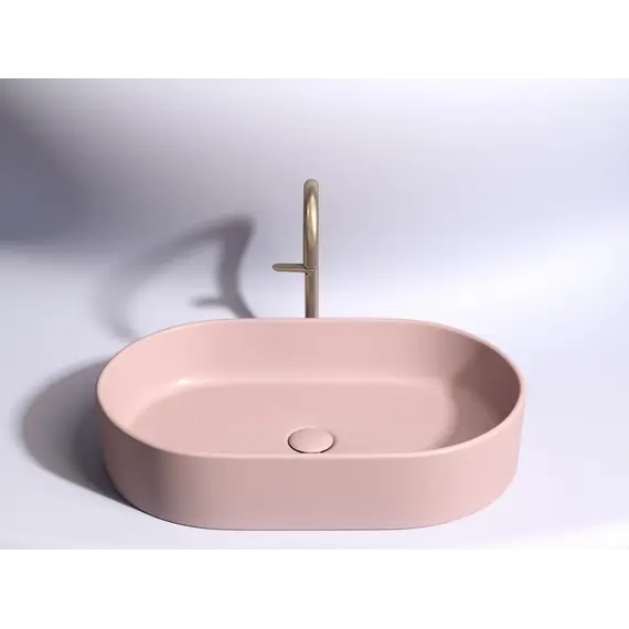 Умывальник чаша Ceramica Nova  накладная овальная (цвет Розовый Матовый) Element 608*385*122мм
