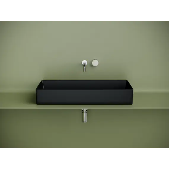Раковина Ceramica Nova накладная прямоугольная 801*361*130,  без перелива, цвет черный матовый