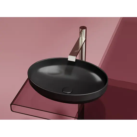 Умывальник чаша Ceramica Nova накладная овальная (цвет Черный Матовый) Element 502*363*145мм