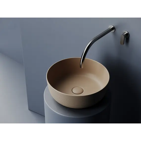 Раковина Ceramica Nova накладная круглая 356*356*135, без перелива, цвет капучино матовый