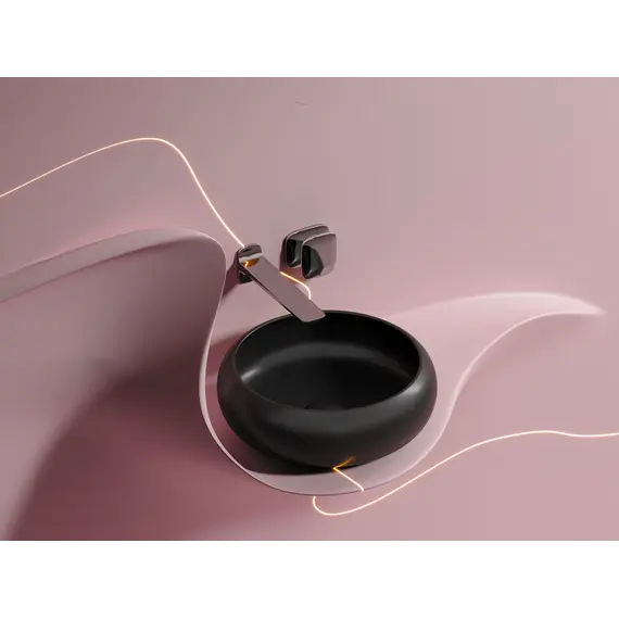 Умывальник чаша Ceramica Nova накладная круглая (цвет Черный Матовый) Element 360*360*120мм