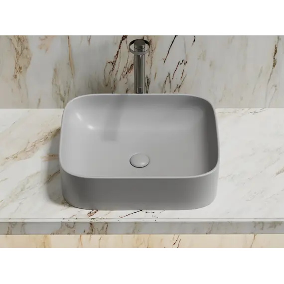 Умывальник чаша Ceramica Nova накладная прямоугольная (цвет Серый Матовый) Element 505*380*150мм