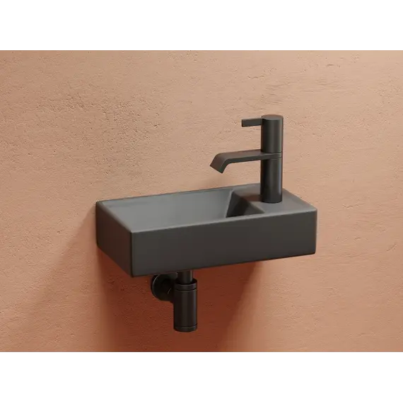 Умывальник подвесной Ceramica Nova L/R,  темный антрацит матовый Element 407*217*100