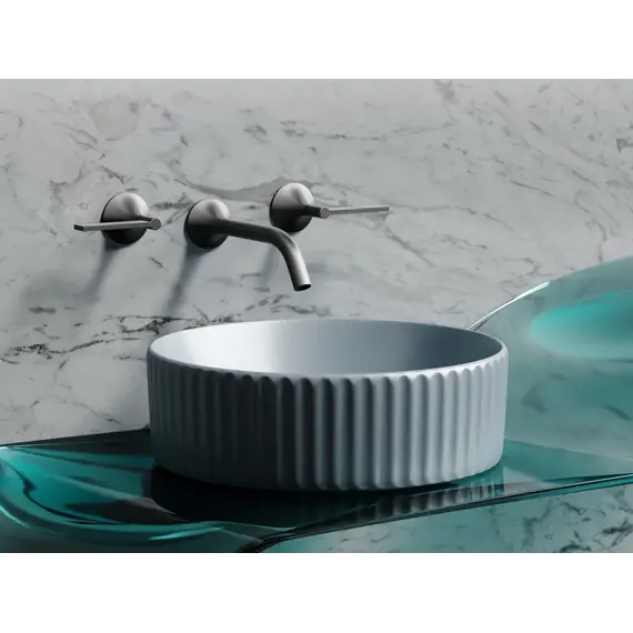 Умывальник чаша Ceramica Nova накладная круглая (цвет Серо-Голубой Матовый) Element 360*360*115мм