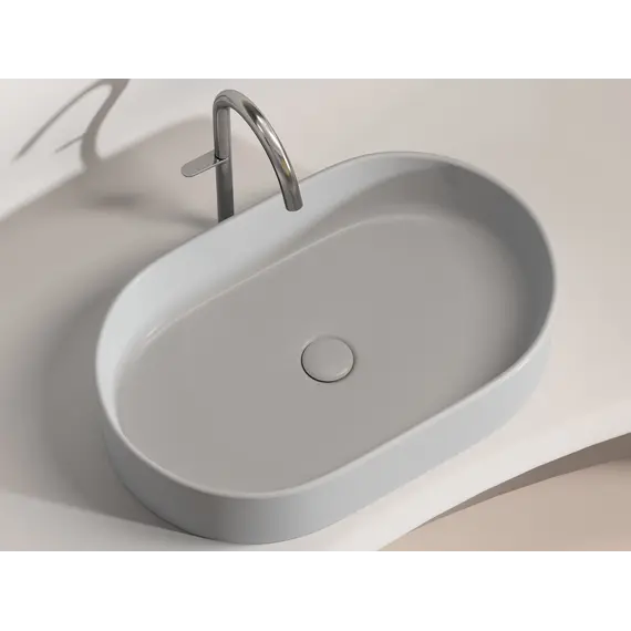 Умывальник чаша Ceramica Nova накладная овальная (цвет Серый Матовый) Element 608*385*122мм