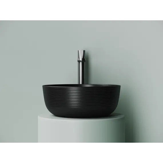 Раковина Ceramica Nova накладная круглая 356*356*135, без перелива, цвет черный матовый