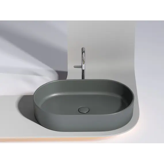 Умывальник чаша Ceramica Nova накладная овальная (цвет Темный Антрацит Матовый) Element 608*385*122мм