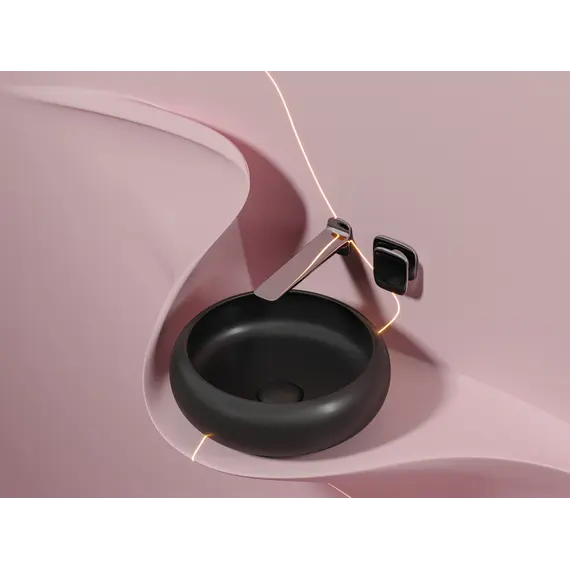 Умывальник чаша Ceramica Nova накладная круглая (цвет Черный Матовый) Element 360*360*120мм