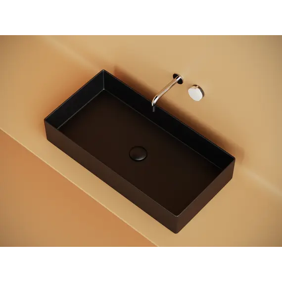 Раковина Ceramica Nova накладная прямоугольная 701*361*130, без перелива, цвет черный матовый