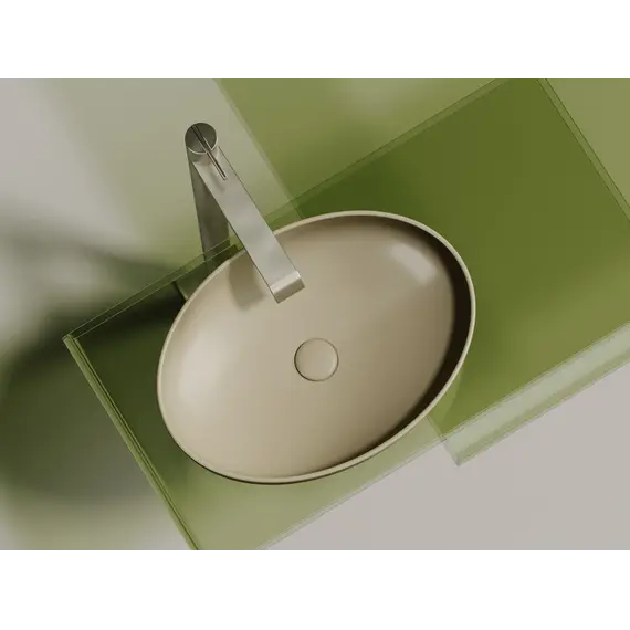 Умывальник чаша Ceramica Nova накладная овальная (цвет Капучино Матовый) Element 502*363*145мм