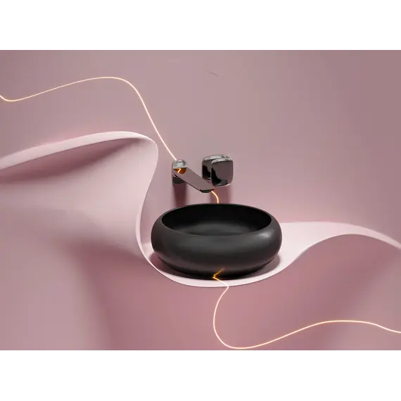 Умывальник чаша Ceramica Nova накладная круглая (цвет Черный Матовый) Element 360*360*120мм