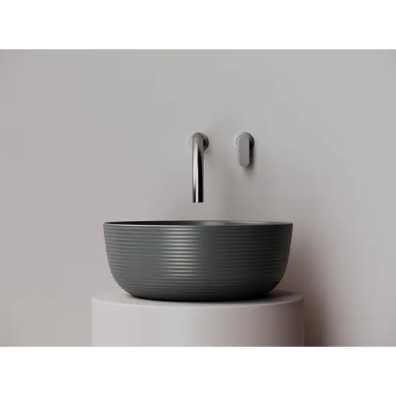 Раковина Ceramica Nova накладная круглая 356*356*135, без перелива, цвет темный антрацит матовый