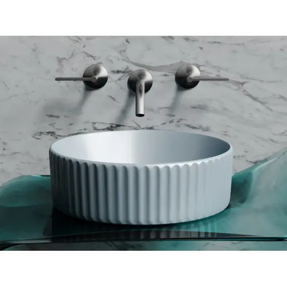 Умывальник чаша Ceramica Nova накладная круглая (цвет Серо-Голубой Матовый) Element 360*360*115мм