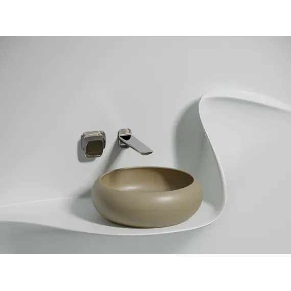 Умывальник чаша Ceramica Nova накладная круглая (цвет Капучино Матовый) Element 360*360*120мм