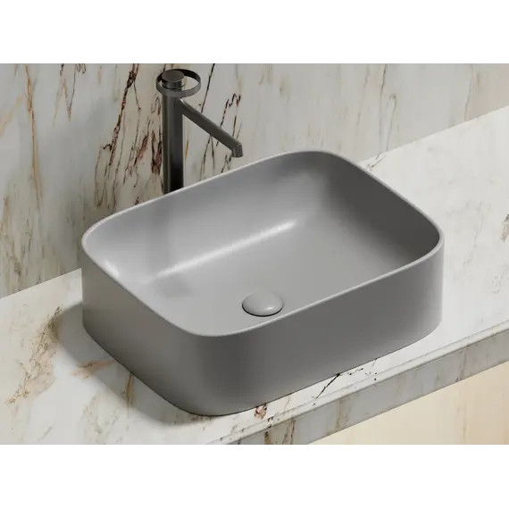 Умывальник чаша Ceramica Nova накладная прямоугольная (цвет Серый Матовый) Element 505*380*150мм