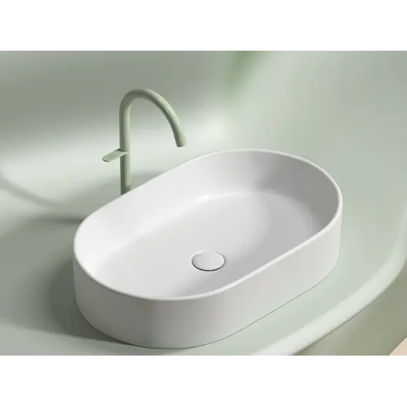 Умывальник чаша Ceramica Nova накладная овальная (цвет Белый Матовый) Element 608*385*122мм