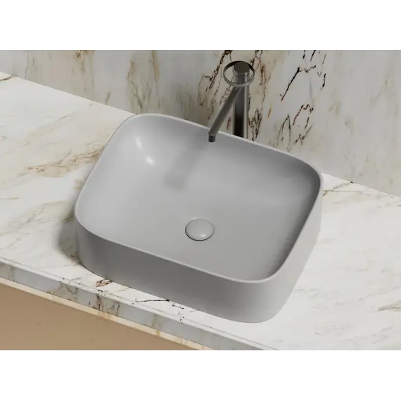 Умывальник чаша Ceramica Nova накладная прямоугольная (цвет Серый Матовый) Element 505*380*150мм