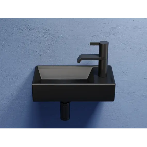 Умывальник подвесной Ceramica Nova L/R,  черный матовый Element 407*217*100