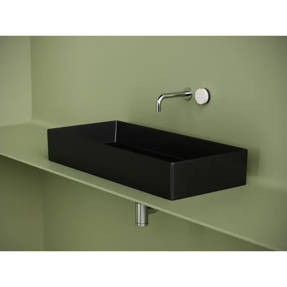 Раковина Ceramica Nova накладная прямоугольная 801*361*130,  без перелива, цвет черный матовый