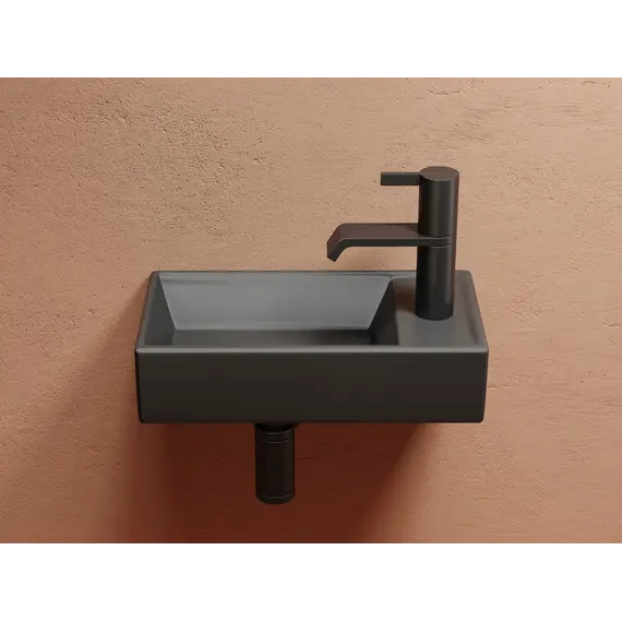 Умывальник подвесной Ceramica Nova L/R,  темный антрацит матовый Element 407*217*100