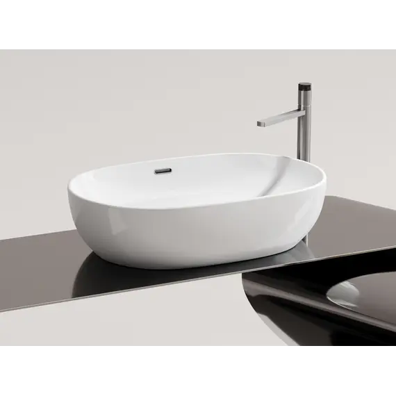Умывальник чаша Ceramica Nova накладная овальная со сливом переливом Element 610*420*155мм