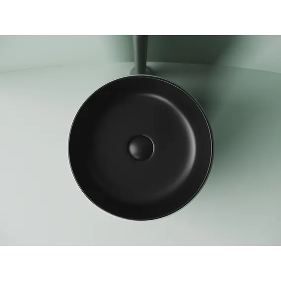 Раковина Ceramica Nova накладная круглая 356*356*135, без перелива, цвет черный матовый