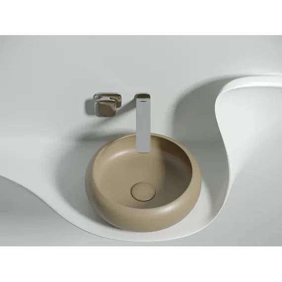 Умывальник чаша Ceramica Nova накладная круглая (цвет Капучино Матовый) Element 360*360*120мм