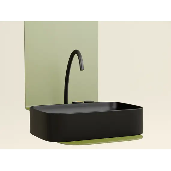 Умывальник чаша Ceramica Nova накладная прямоугольная (цвет Черный Матовый) Element 605*380*122мм
