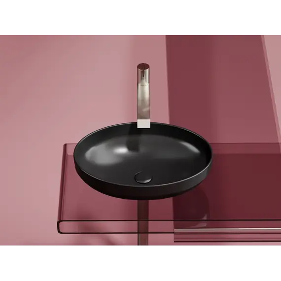 Умывальник чаша Ceramica Nova накладная овальная (цвет Черный Матовый) Element 502*363*145мм