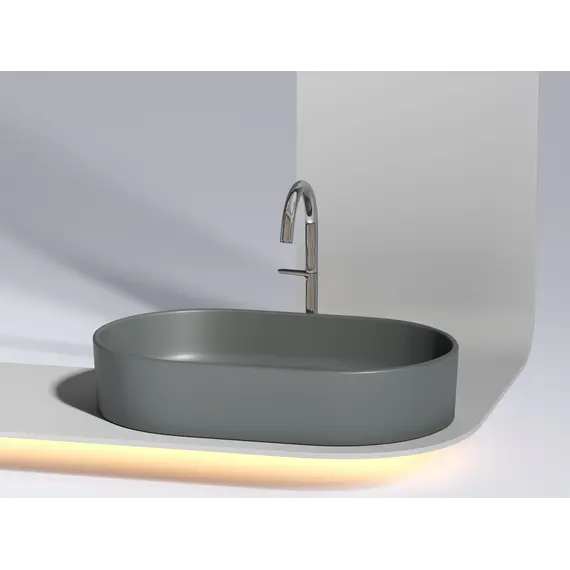 Умывальник чаша Ceramica Nova накладная овальная (цвет Темный Антрацит Матовый) Element 608*385*122мм