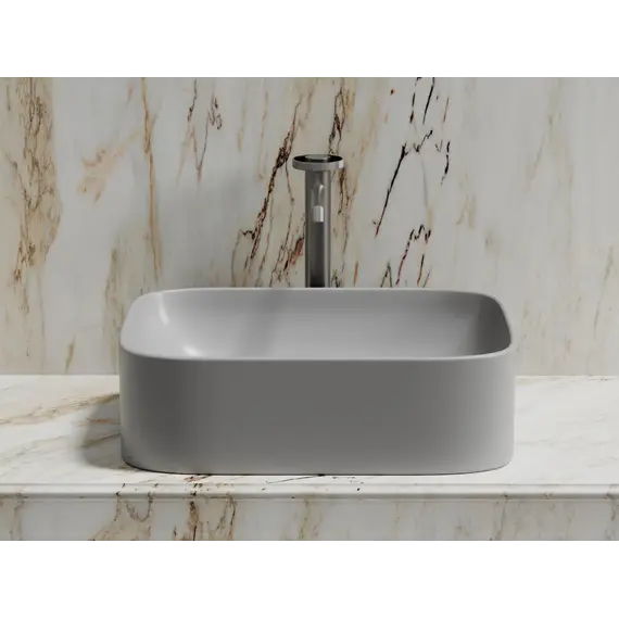 Умывальник чаша Ceramica Nova накладная прямоугольная (цвет Серый Матовый) Element 505*380*150мм