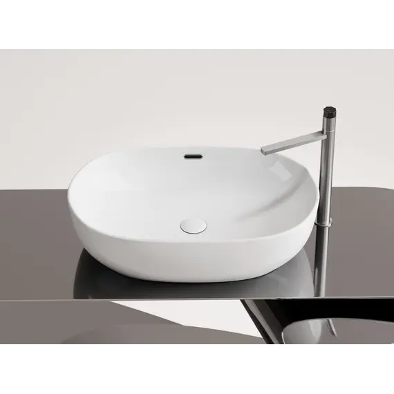 Умывальник чаша Ceramica Nova накладная овальная со сливом переливом Element 610*420*155мм