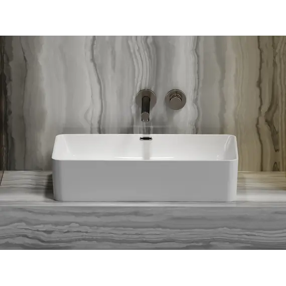 Умывальник чаша Ceramica Nova накладная прямоугольная со сливом переливом Element 605*385*140мм