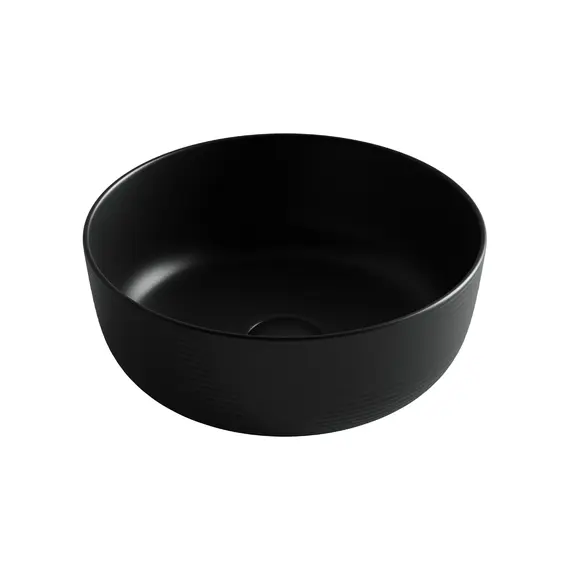 Раковина Ceramica Nova накладная круглая 356*356*135, без перелива, цвет черный матовый