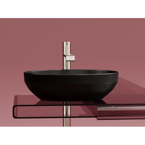 Умывальник чаша Ceramica Nova накладная овальная (цвет Черный Матовый) Element 502*363*145мм