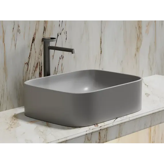 Умывальник чаша Ceramica Nova накладная прямоугольная (цвет Серый Матовый) Element 505*380*150мм